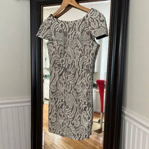 MM Couture Lace Sheath Dress Ivory Size XS